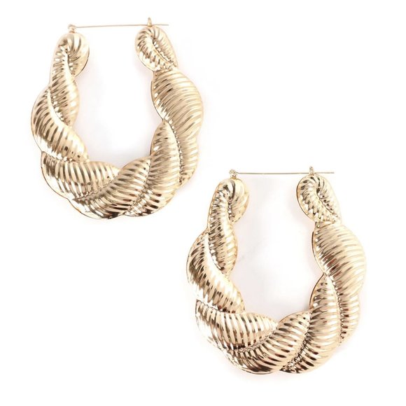 Gold Hoop Earrings - Fashion Nova - Big Earrings - Fashion Jewelry - Picture 2 of 6